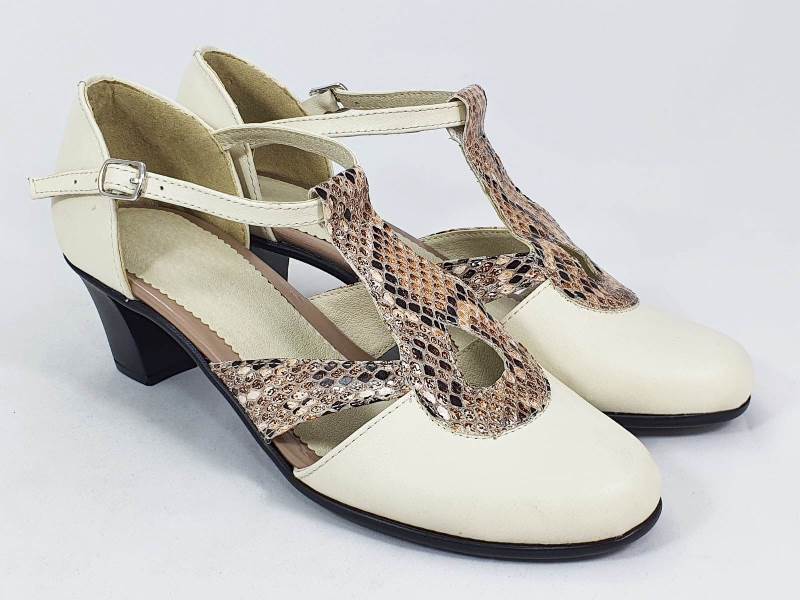 Sandale dama piele bej cu maro Olga biashoes.ro imagine reduceri